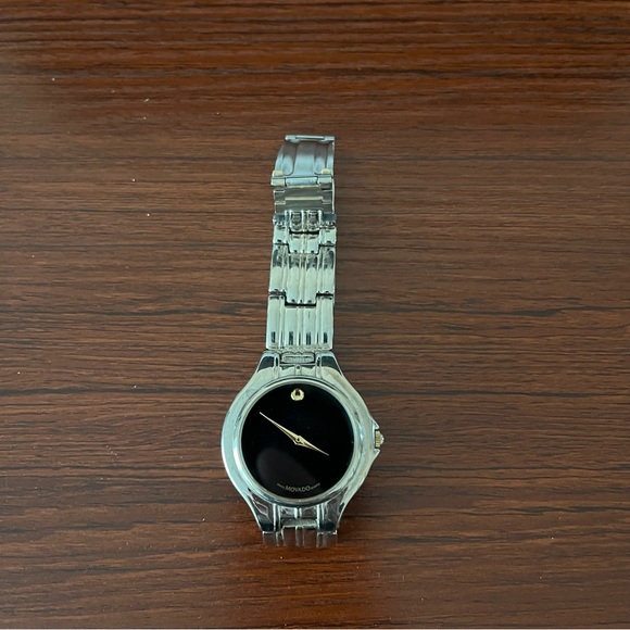 Movado Vintage Watch Esperanza Model 90’s Black Dial Gold Tone Stainless Steel - Picture 3 of 12